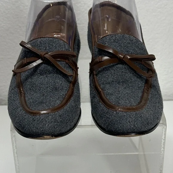 J. Crew Flannel Academy Loafers Gray and Brown Women's Loafers 7.5 - Picture 3 of 12